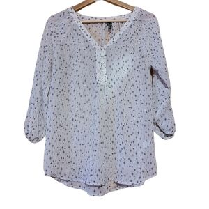 Maurices ivory black long-sleeved sheer blouse  top